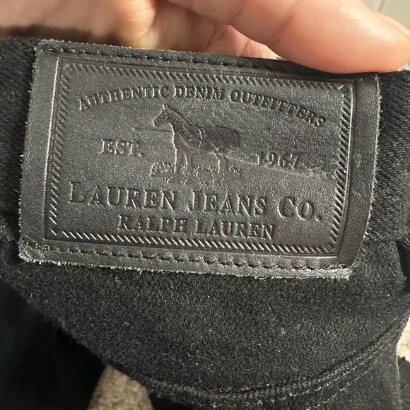 Lauren Jeans Co. Ralph Lauren Black Embroidered Jeans Sz 16 Classic Straight - Picture 8 of 10